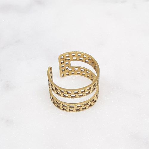Bague anneau en acier inoxydable doré à l'or fin