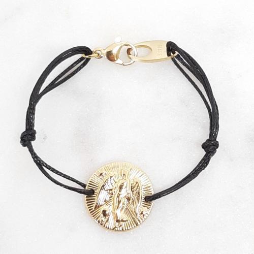 Bracelet signe Astrologique Vierge Milë Mila en acier inoxydable trempé dans un bain doré avec fermoir mousqueton